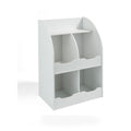 Four Bin Storage Cubby with Bookshelf