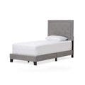 Paris Modern and Contemporary Grey Fabric Upholstered Twin Size Tufting Bed