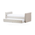 Swamson Modern and Contemporary Beige Fabric Tufted Twin Size Daybed with Roll-out Trundle Guest Bed