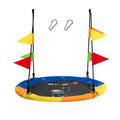 4 Inch Flying Saucer Tree Swing with Hanging Straps Monkey-Yellow