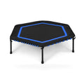50 Inch Hexagonal Fitness Trampoline Exercise Rebounder with Pad-Blue