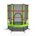 55 Inch Kids Recreational Trampoline Bouncing Jumping Mat with Enclosure Net-Green