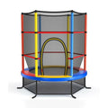 55 Inch Kids Recreational Trampoline Bouncing Jumping Mat with Enclosure Net-Yellow