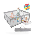 Large Baby Playpen Safety Kids Activity Center with 50 Ocean Balls-Gray