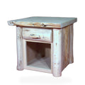 Hand Peeled Cedar Log 1 Drawer Night Stand