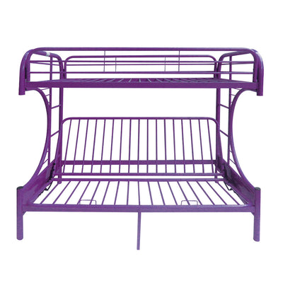 Eclipse Twin/Full Futon Metal Bunk Bed #color_Purple