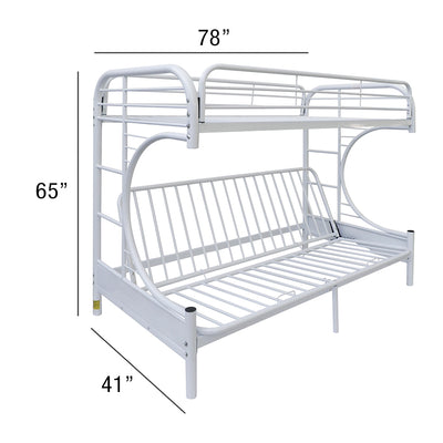 Eclipse Twin/Full Futon Metal Bunk Bed #color_White