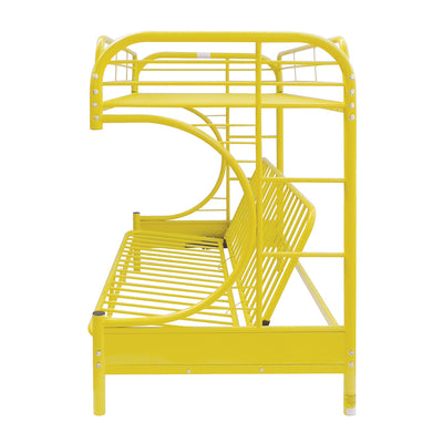 Eclipse Twin/Full Futon Metal Bunk Bed #color_Yellow