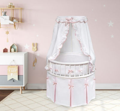 Elegance Round Baby Bassinet with Canopy