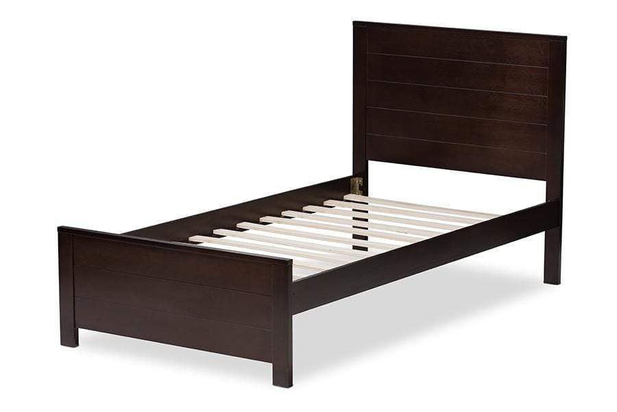 Catalina Modern Classic Mission Style Dark Brown-Finished Wood Twin Platform Bed