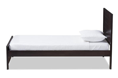 Catalina Modern Classic Mission Style Dark Brown-Finished Wood Twin Platform Bed