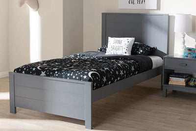 Catalina Modern Classic Mission Style Grey-Finished Wood Twin Platform Bed