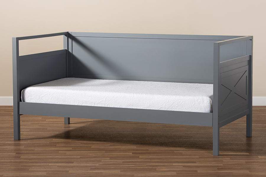 Cintia Cottage Farmhouse Grey Finished Wood Twin Size Daybed