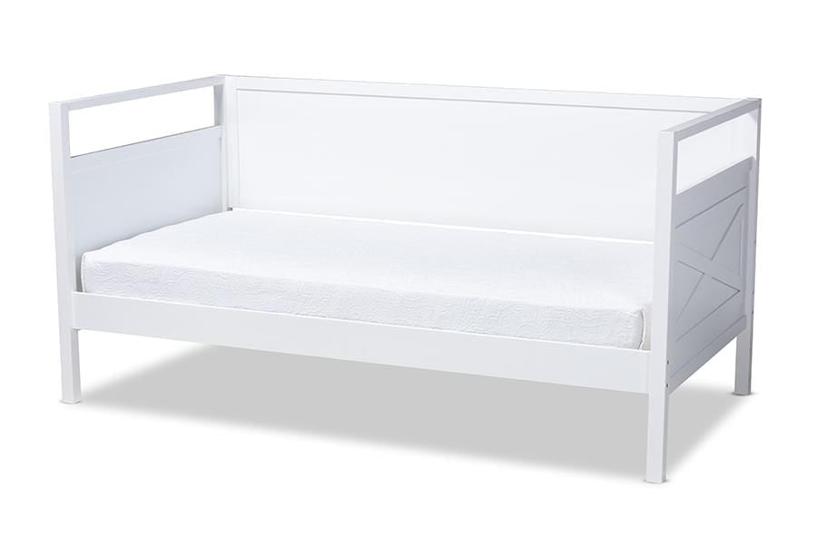 Cintia Cottage Farmhouse White Finished Wood Twin Size Daybed