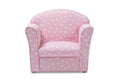 Erica Modern and Contemporary Pink and White Heart Patterned Fabric Upholstered Kids Armchair