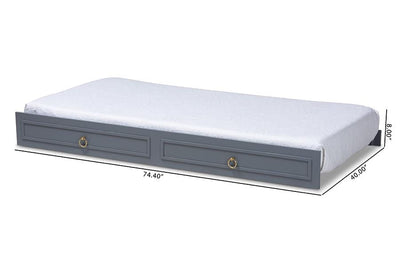 Mariana Classic and Traditional Grey Finished Wood Twin Size Trundle