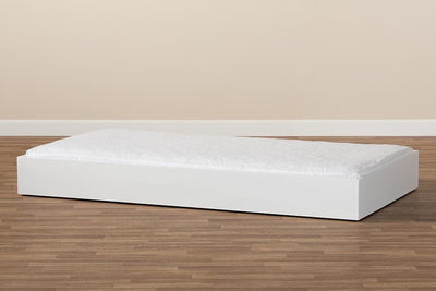 Renata Modern and Contemporary White Finished Wood Twin Size Trundle