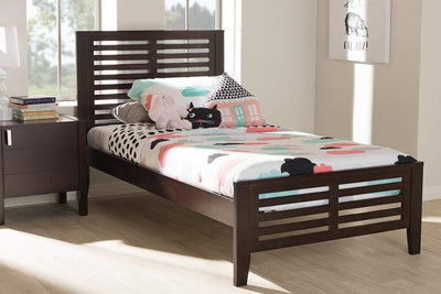 Sedona Modern Classic Mission Style Dark Brown-Finished Wood Twin Platform Bed