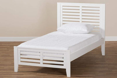 Sedona Modern Classic Mission Style White-Finished Wood Twin Platform Bed