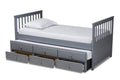Trine Classic and Traditional Grey Finished Wood Twin Size Daybed with Trundle