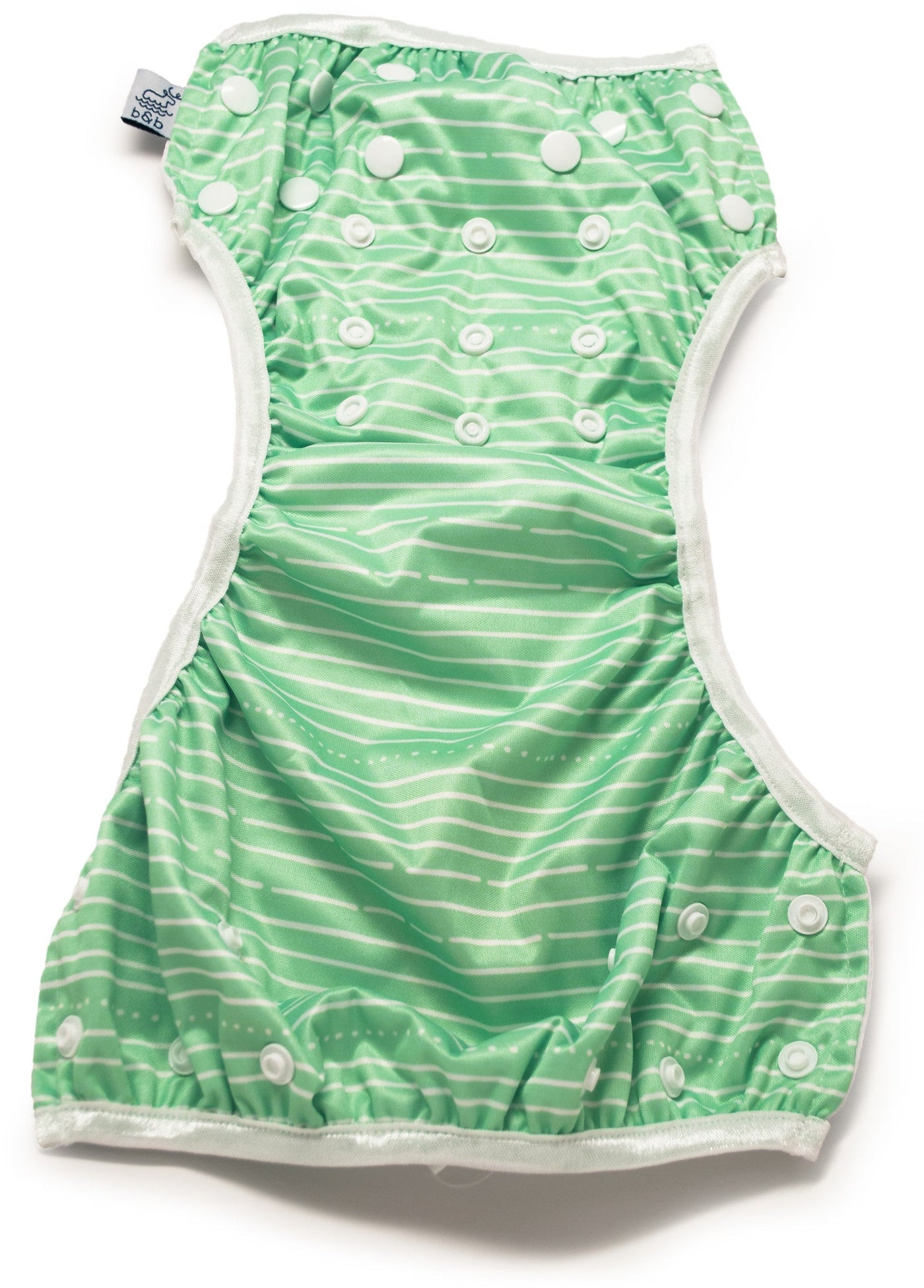 Green Stripes Cloth Reusable Swim Diaper