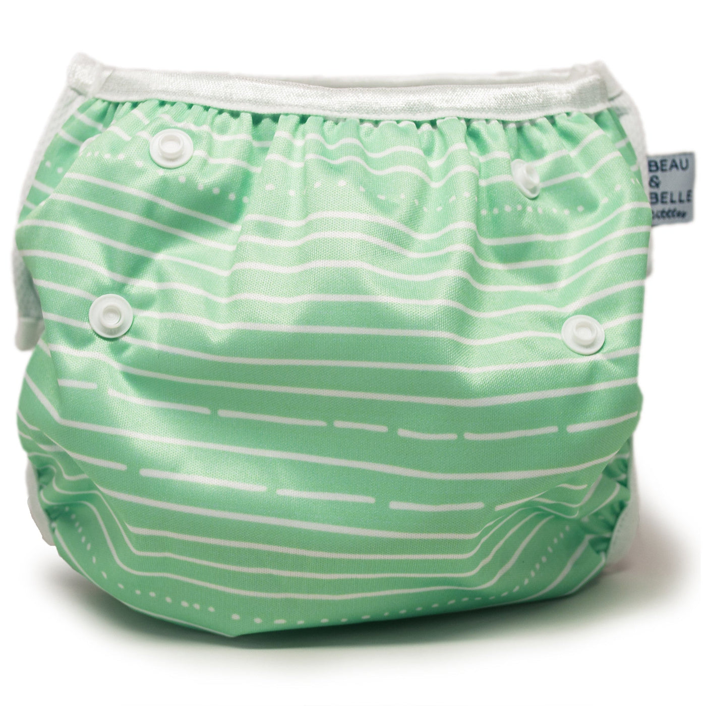 Green Stripes Cloth Reusable Swim Diaper