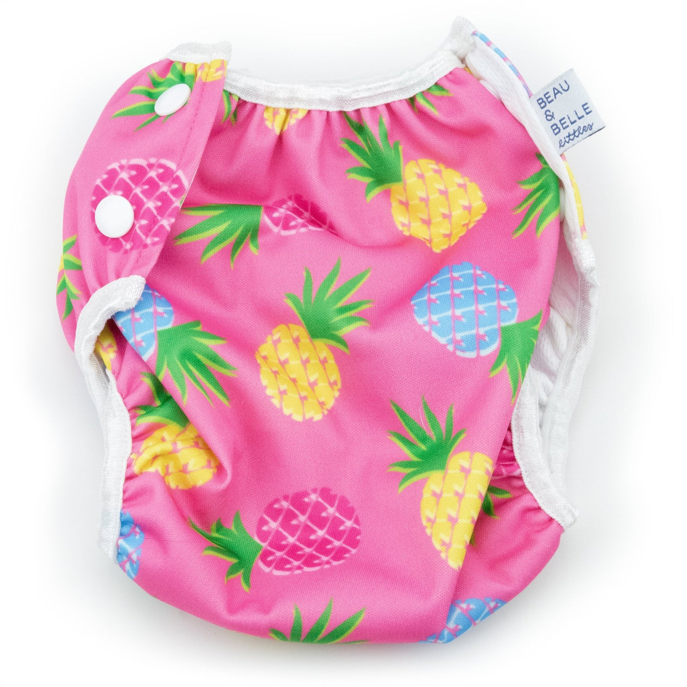 Large Pink Pineapples Nageuret Premium Reusable Swim Diaper, Adjustable 2-5 Years