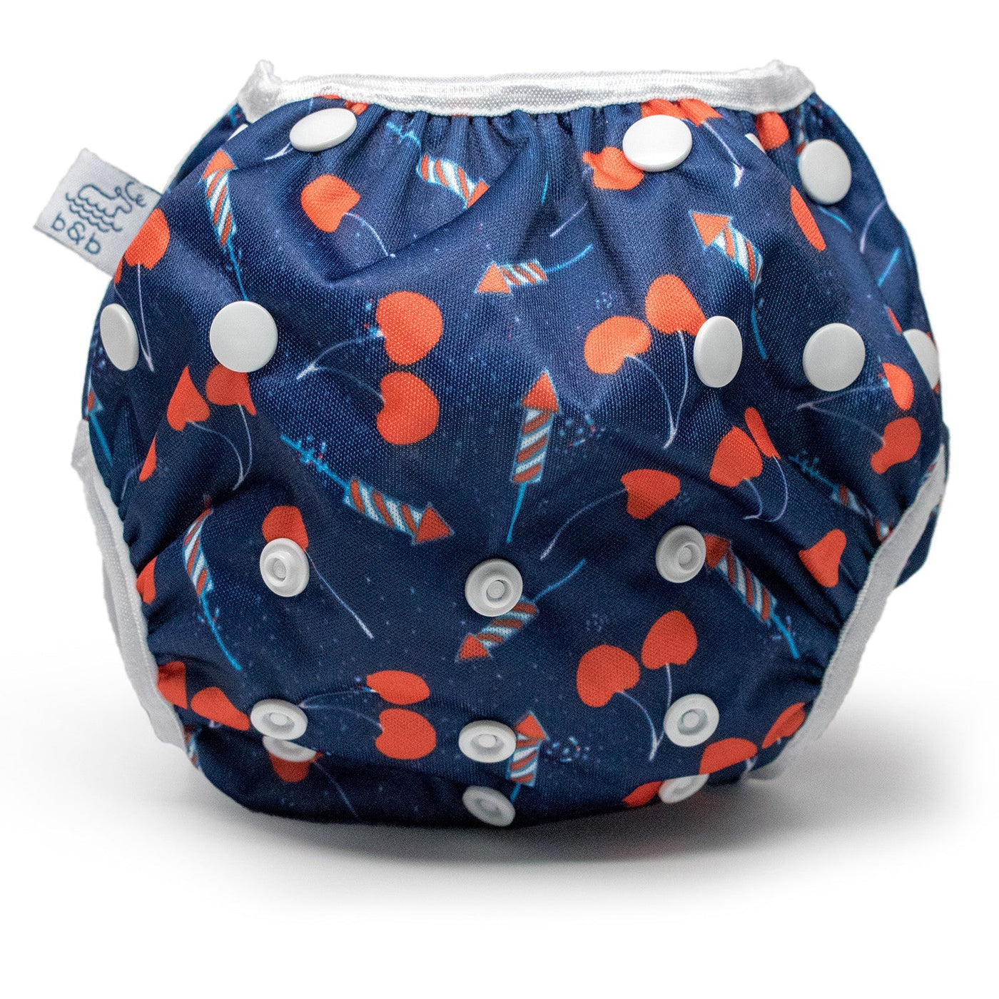 L/E Lauren Holiday Summer Cherry Bomb Print Nageuret Swim Diaper - 100% Proceeds to CF Foundation
