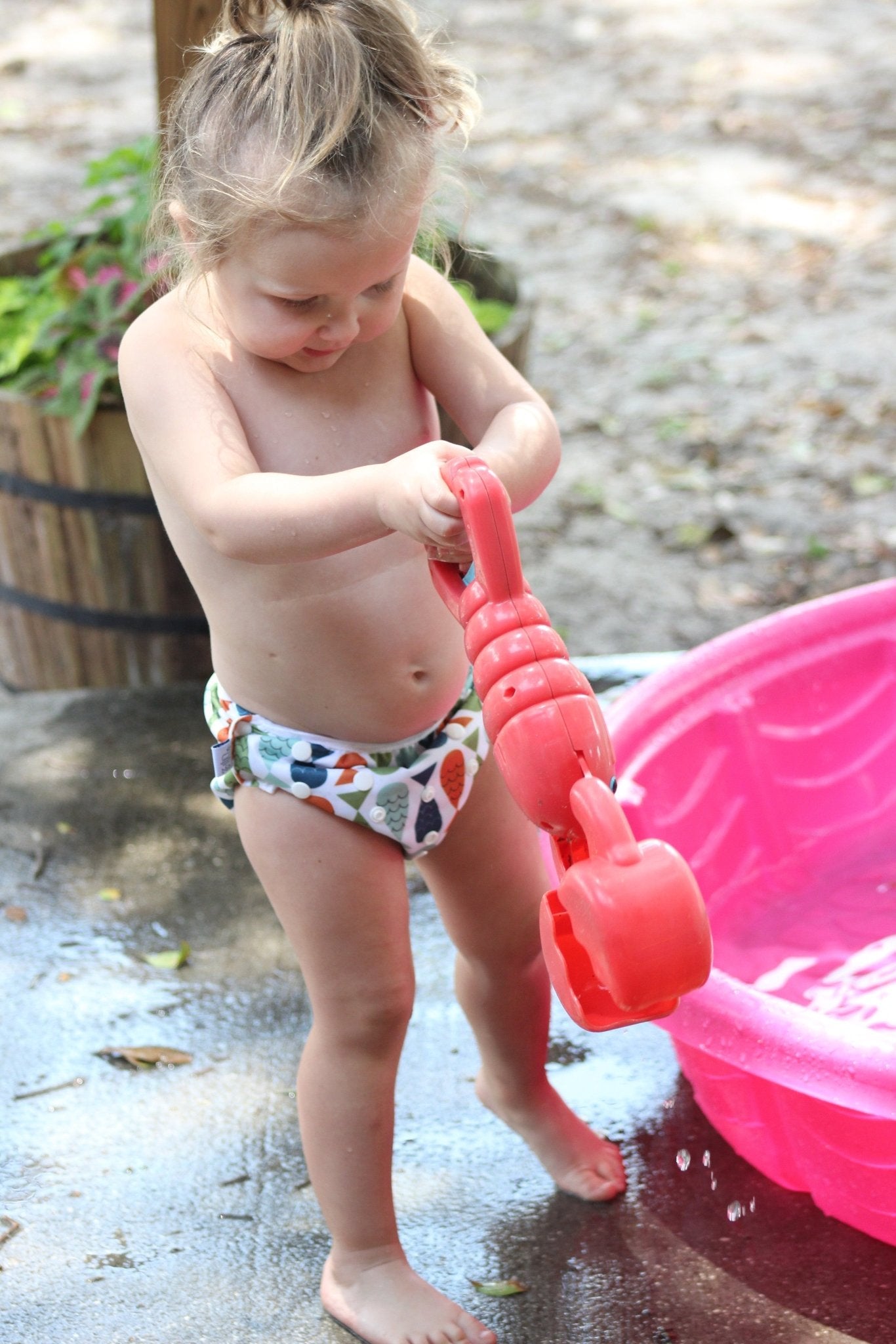 Nageuret Infant Reusable Swim Diaper Fish- Red, Green & Blue  Adjustable 0-3 Years