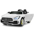 12V Kids Ride On Car Mercedes Benz AMG GTR with Remote and LED Lights-White