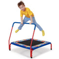 36 Inch Kids Indoor Outdoor Square Trampoline with Foamed Handrail-Blue