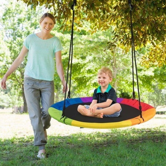 40 Inch 770 lbs Flying Saucer Tree Swing Kids Gift with 2 Tree Hanging Straps-Multicolor