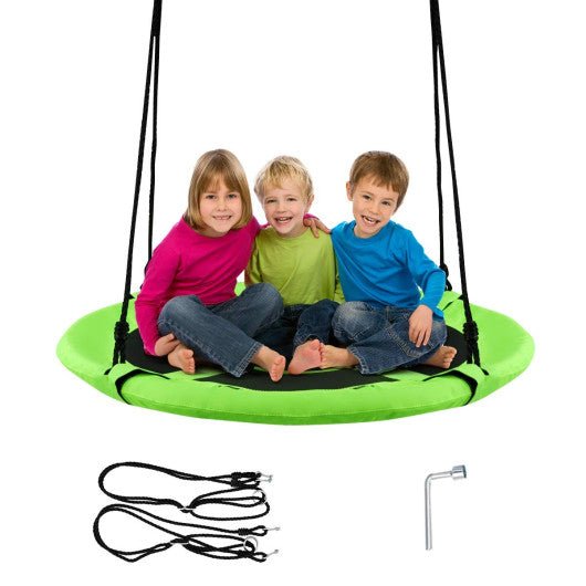 40 Inch Flying Saucer Tree Swing Indoor Outdoor Play Set-Green