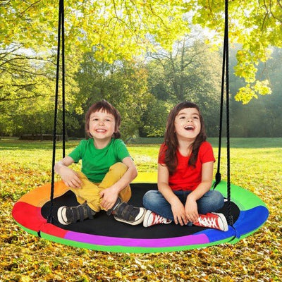 40 Inch Flying Saucer Tree Swing with 2 Hanging Straps for Kids-Green