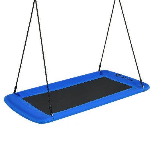 60 Inches Platform Tree Swing Outdoor with 2 Hanging Straps-Blue