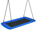 60 Inches Platform Tree Swing Outdoor with 2 Hanging Straps-Blue