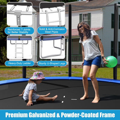 Outdoor Trampoline Bounce Combo with Safety Closure Net Ladder-15 ft