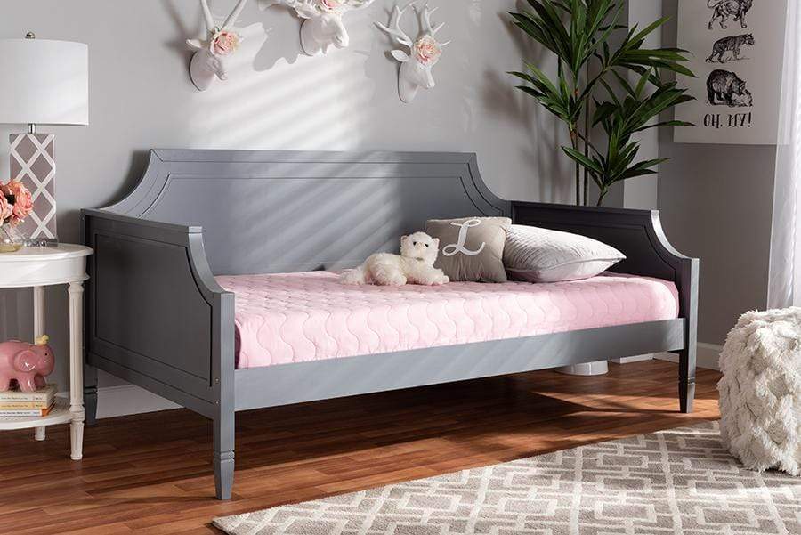 Mariana Classic and Traditional Grey Finished Wood Twin Size Daybed