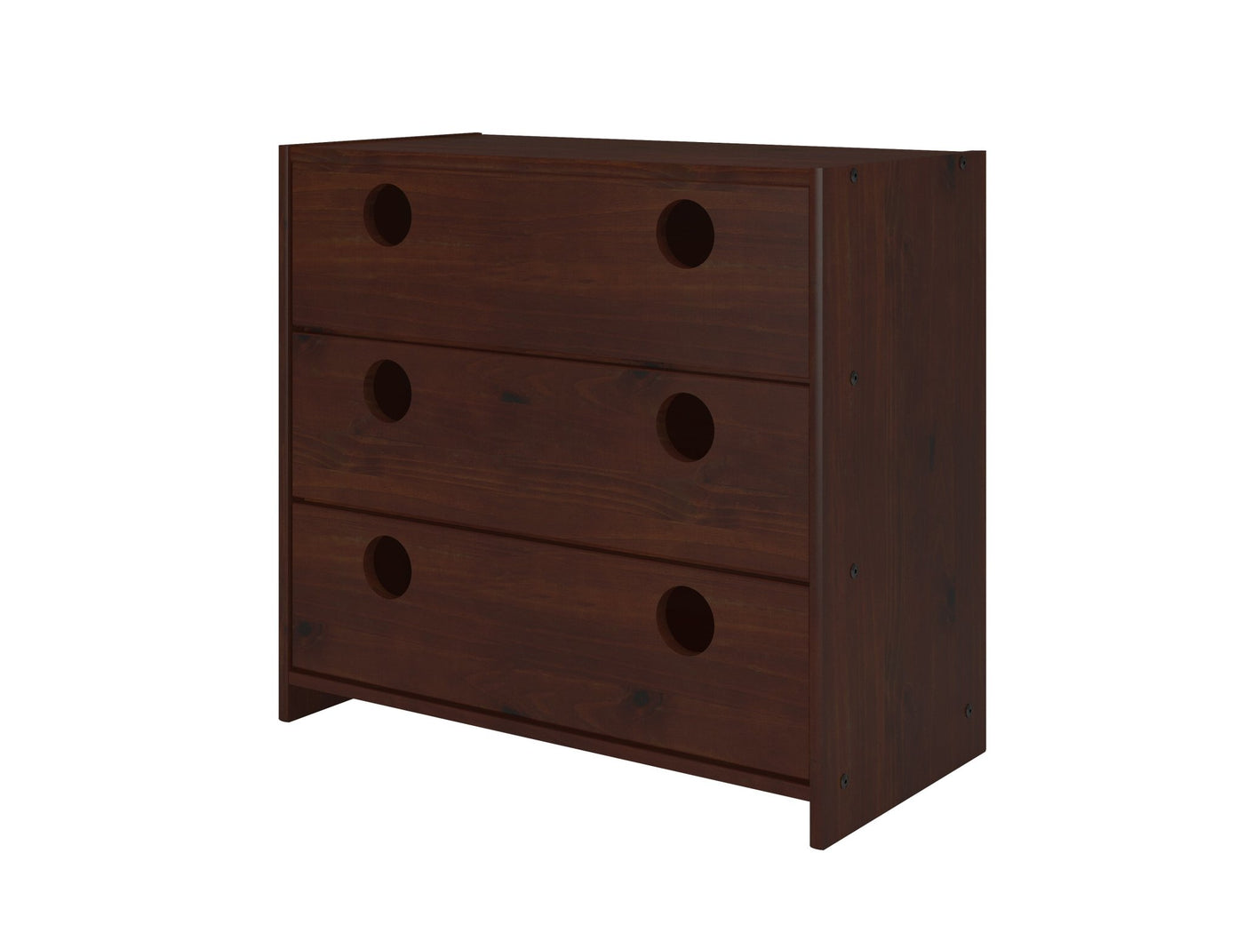 Donco Circles Low Loft 3 Drawer Chest #color_Dark-Cappuccino