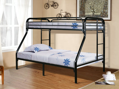 Glossy Steel Twin/Full Bunk Bed