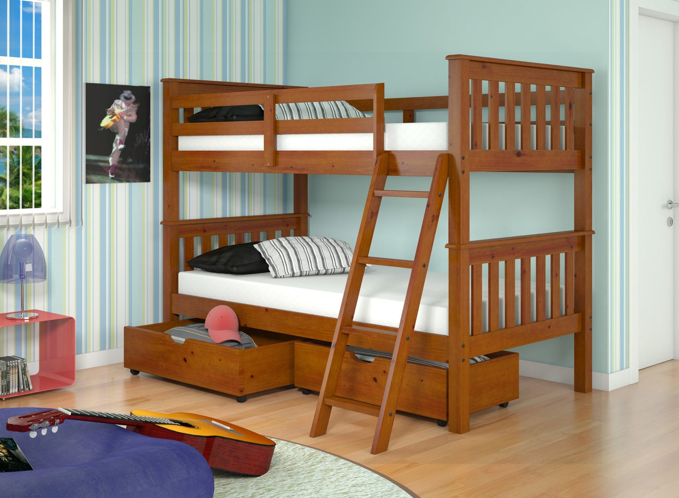 Mission Bunkbed in Blond Espresso