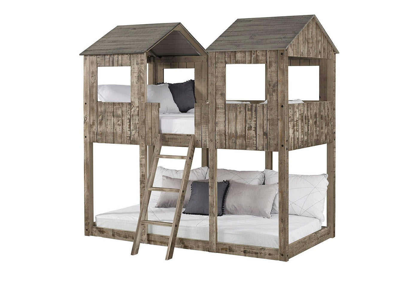 Donco T/T Tower Bunkbed Rustic #color_Dirty-White