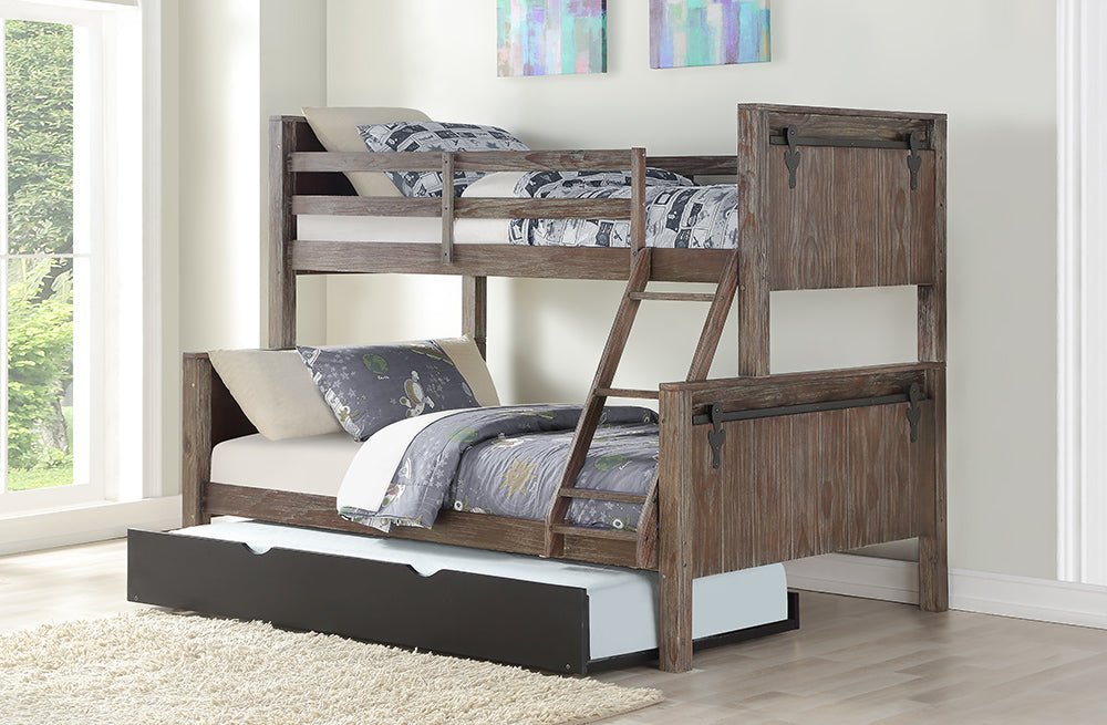Donco Twin/Full Bunk Bed In #color_Brushed-Shadow