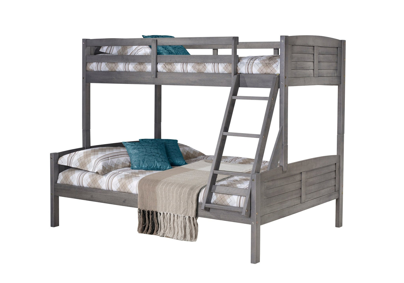 Twin/Full Louver Bunkbed Antique Grey