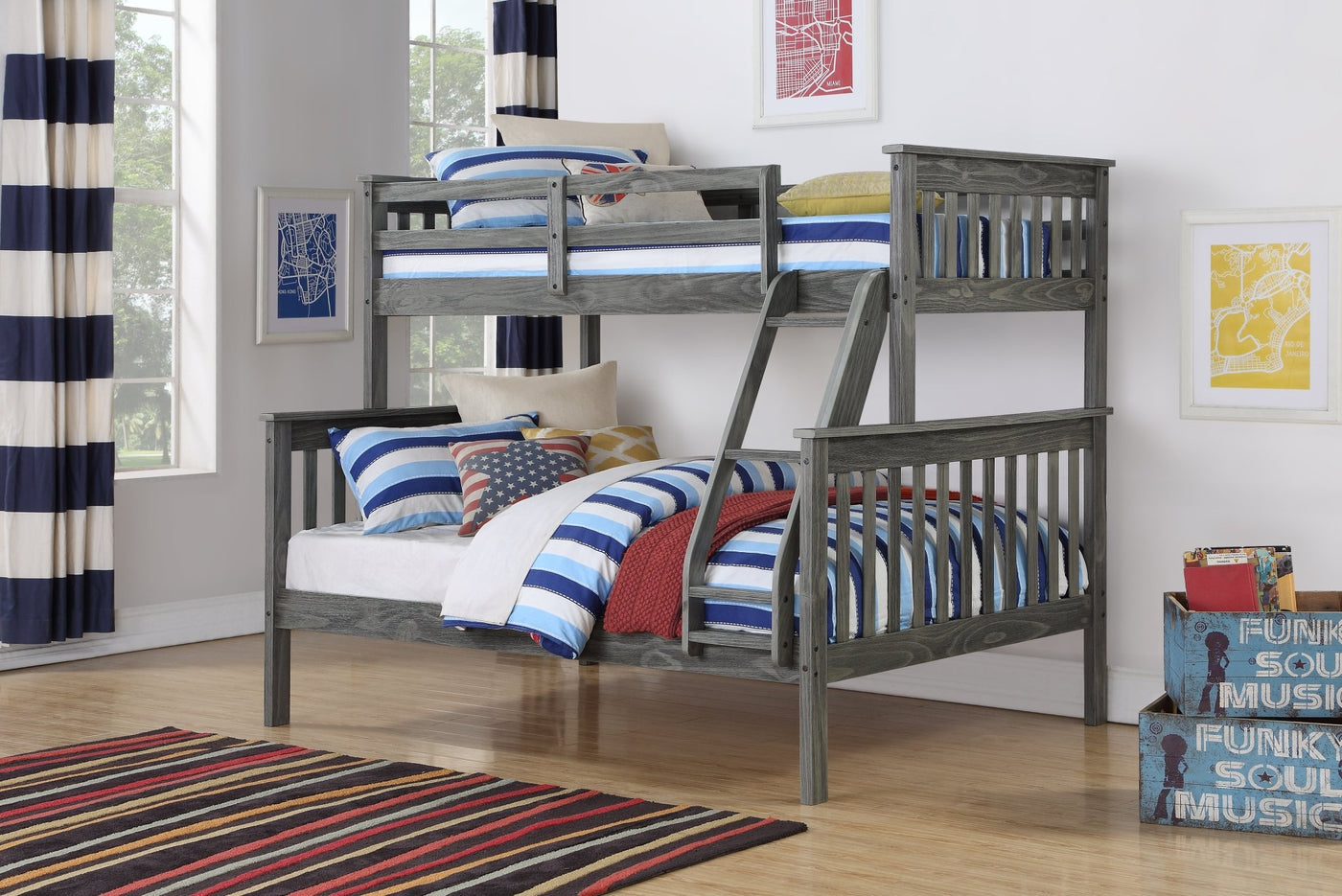 Twin/Full Mission Bunkbed Brushed Grey