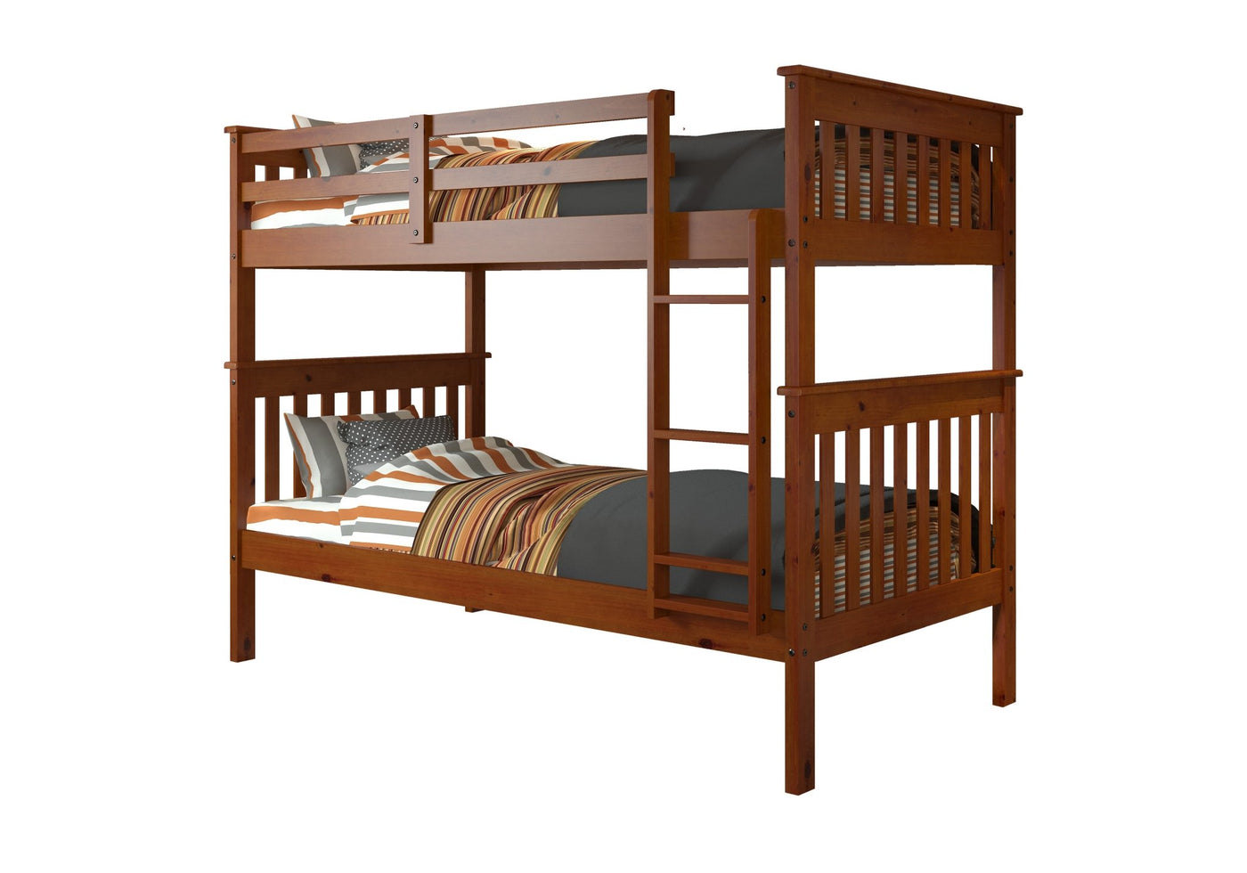 Twin/Twin Mission Bunk Bed In Light Espresso Finish
