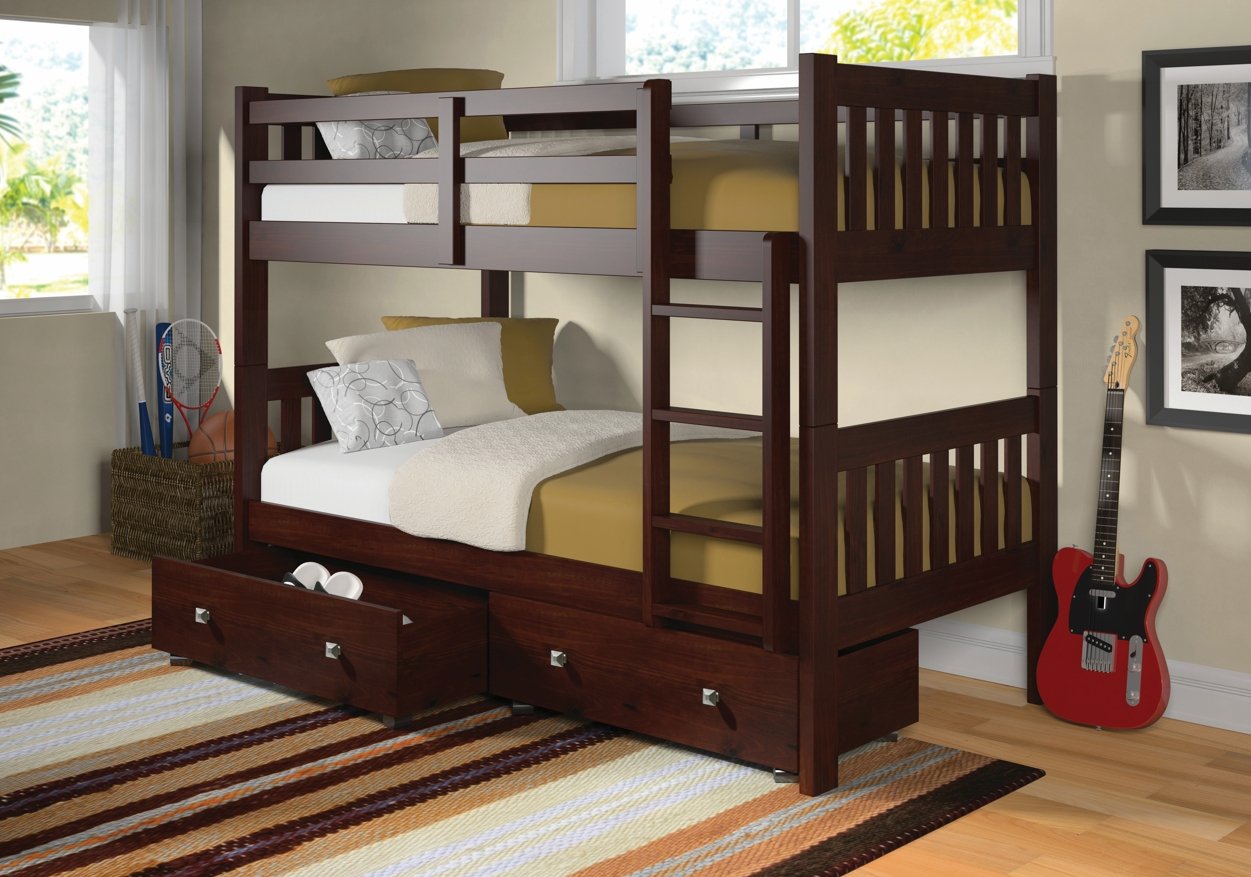 Twin/Twin Mission Bunkbed Cappuccino