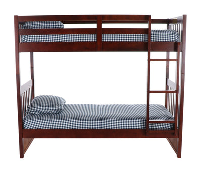 Donco Twin/Twin Mission Bunkbed #color_Merlot