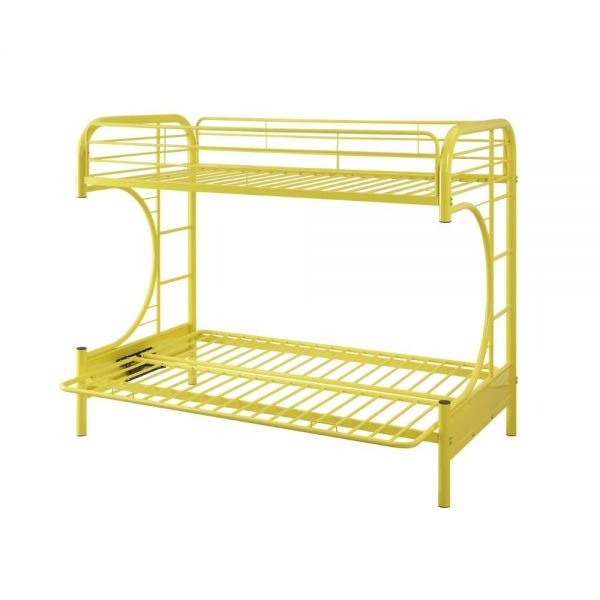 Eclipse Twin/Full Futon Metal Bunk Bed #color_Yellow