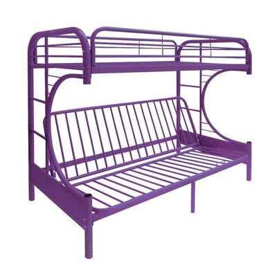 Eclipse Twin/Full Futon Metal Bunk Bed #color_Purple